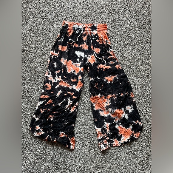 Earthbound Yoga Pants Women Small Tie Dye Wide Leg Indie Boho Flowy Hippie Pants - Picture 2 of 6
